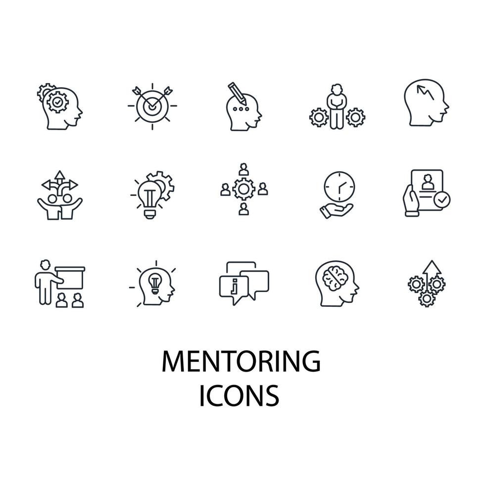 mentoring icons set . mentoring pack symbol vector elements for infographic web