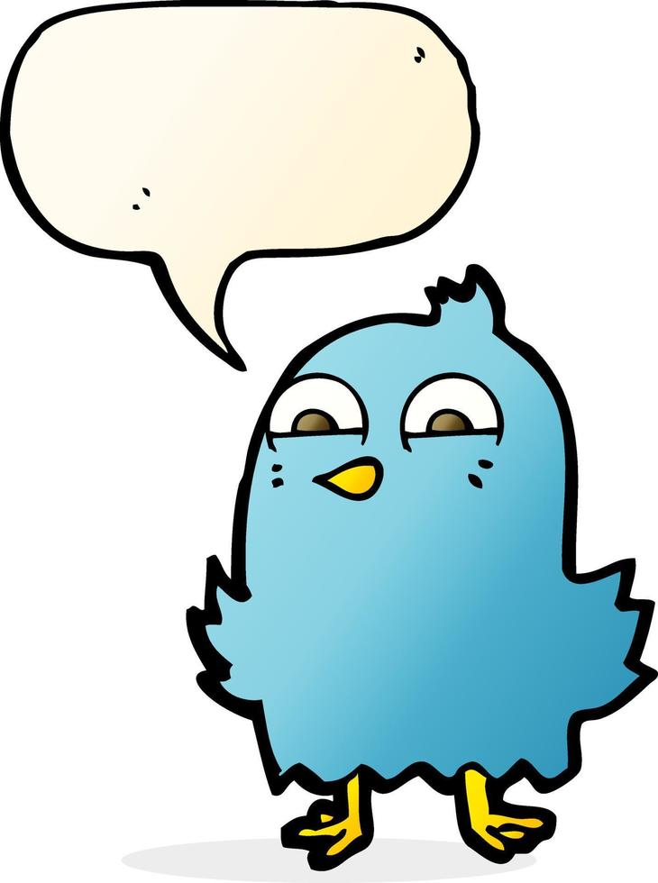 funny cartoon bird with thought bubble vector