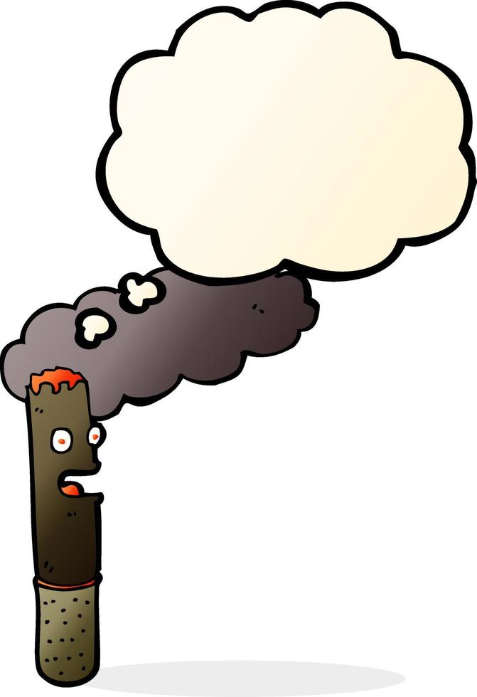 cartoon cigar with thought bubble vector