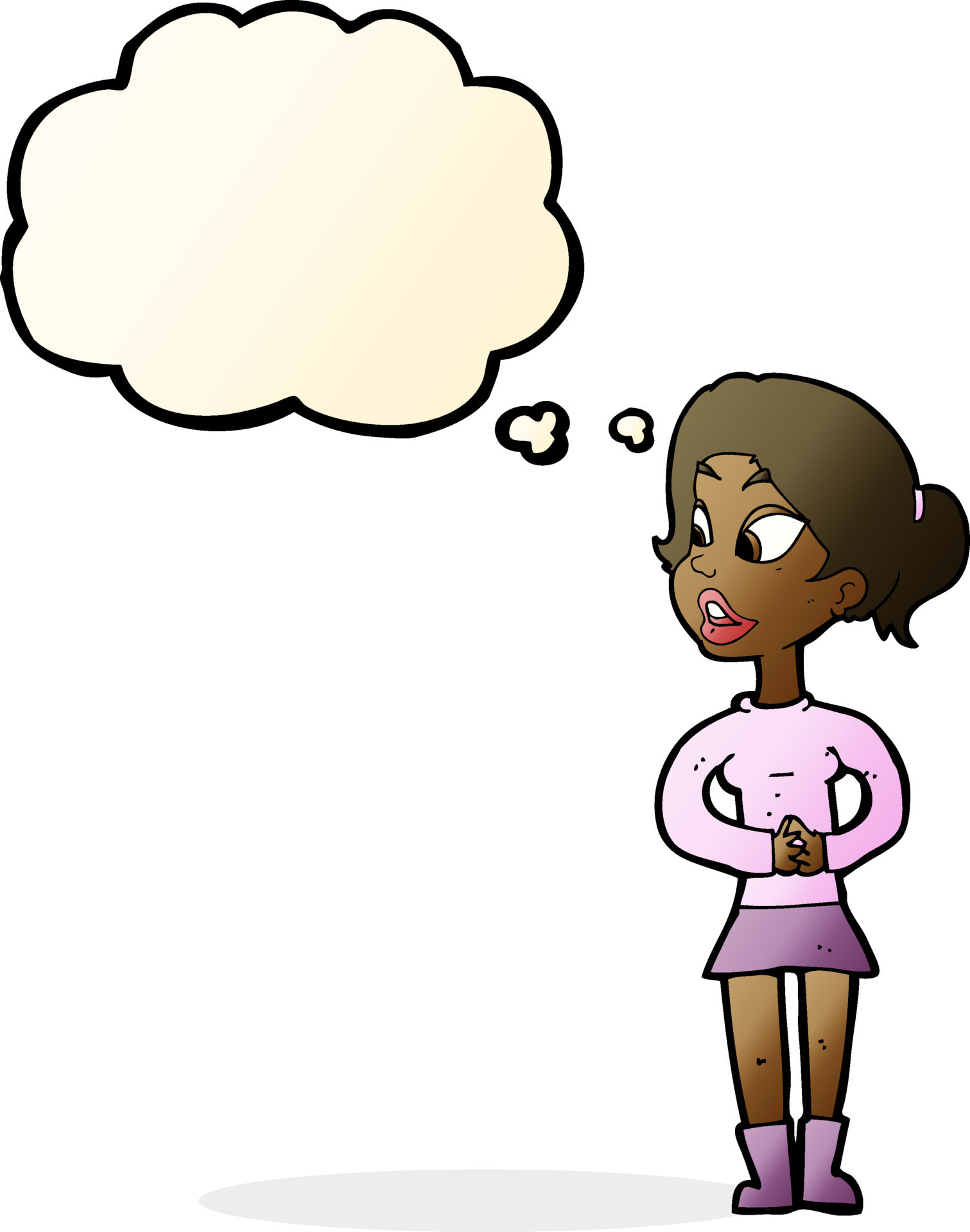 cartoon girl talking with thought bubble 12323154 Vector Art at Vecteezy