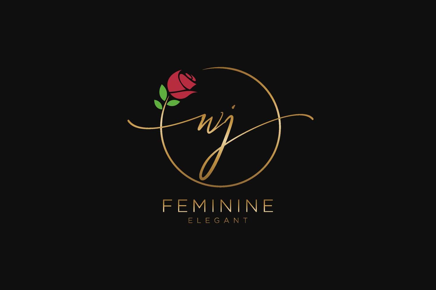 monograma de belleza del logotipo femenino wj inicial y diseño de logotipo elegante, logotipo de escritura a mano de la firma inicial, boda, moda, floral y botánica con plantilla creativa. vector