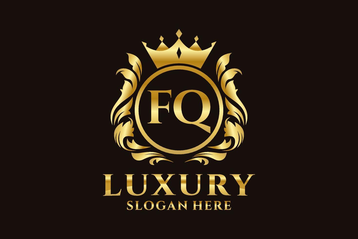 Initial FQ Letter Royal Luxury Logo template in vector art for luxurious branding projects and other vector illustration.