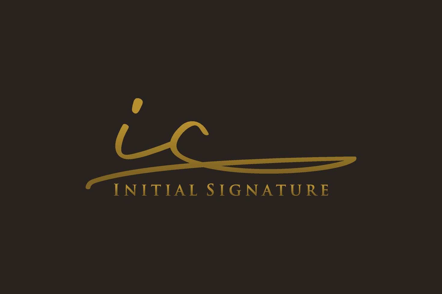 Initial IC Letter Signature Logo Template elegant design logo. Hand drawn Calligraphy lettering Vector illustration.