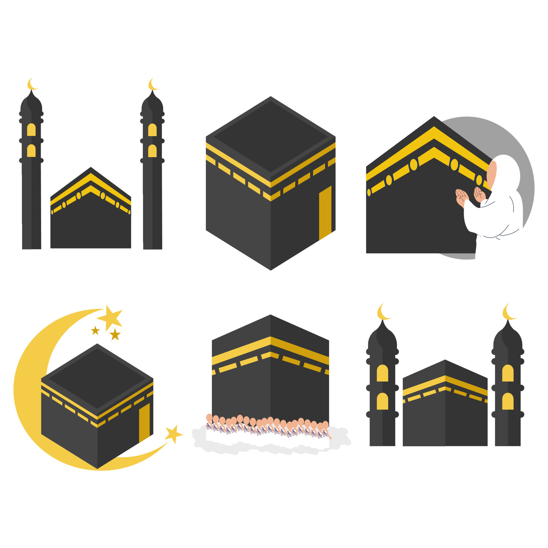 the kaaba building at the center of Islam's most important mosque, the