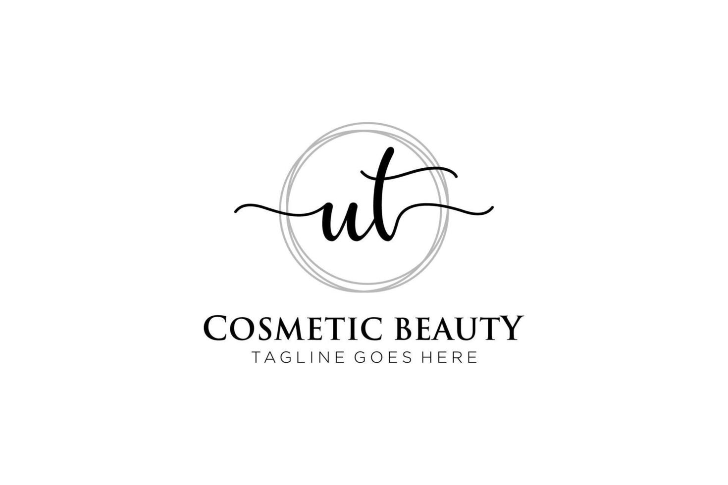 monograma de belleza de logotipo femenino inicial ut y diseño de logotipo elegante, logotipo de escritura a mano de firma inicial, boda, moda, floral y botánica con plantilla creativa. vector