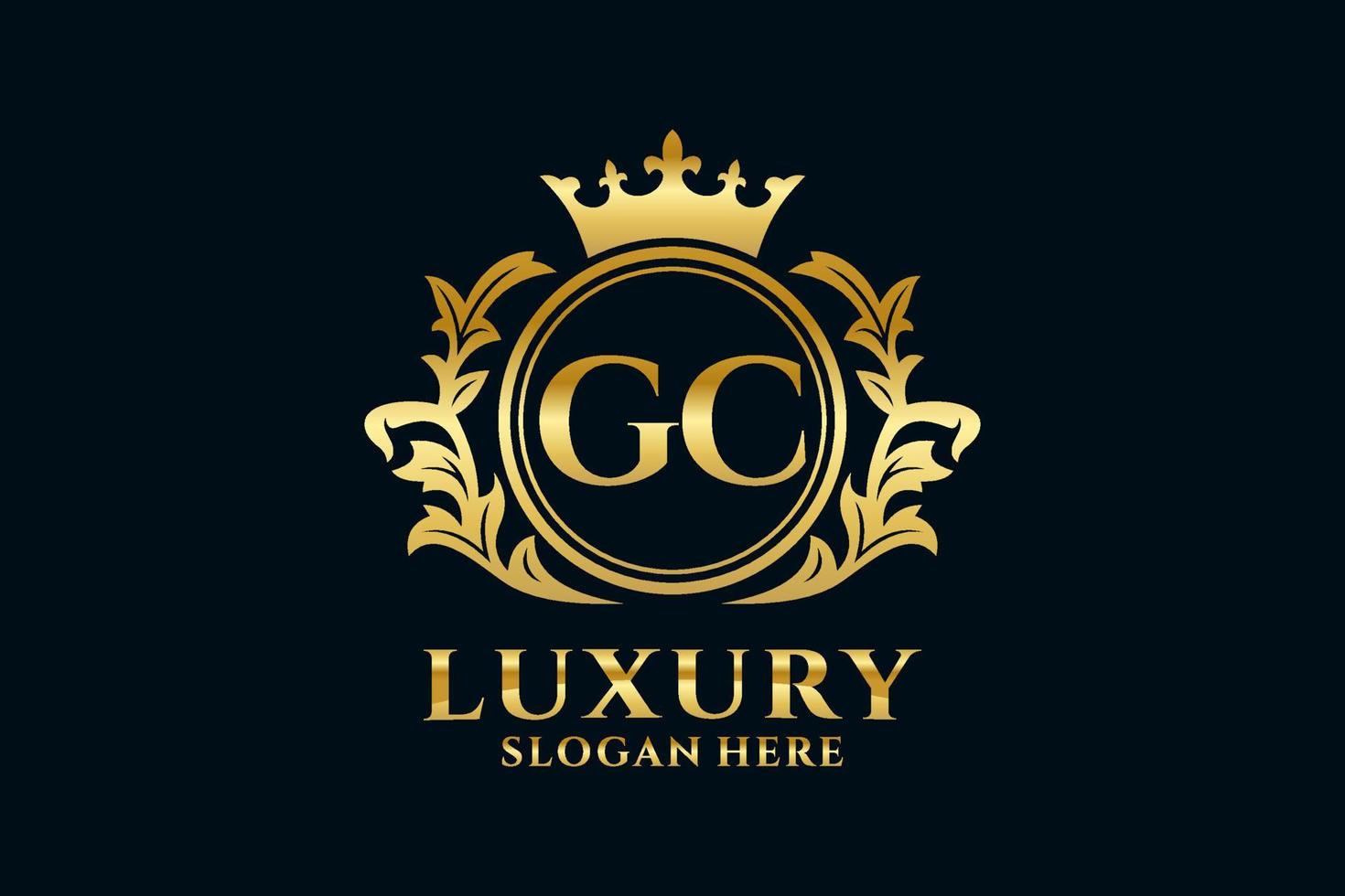 Initial GC Letter Royal Luxury Logo template in vector art for luxurious branding projects and other vector illustration.