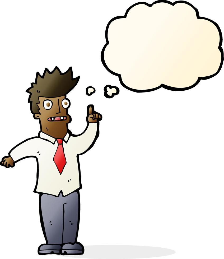 cartoon man with idea with thought bubble vector
