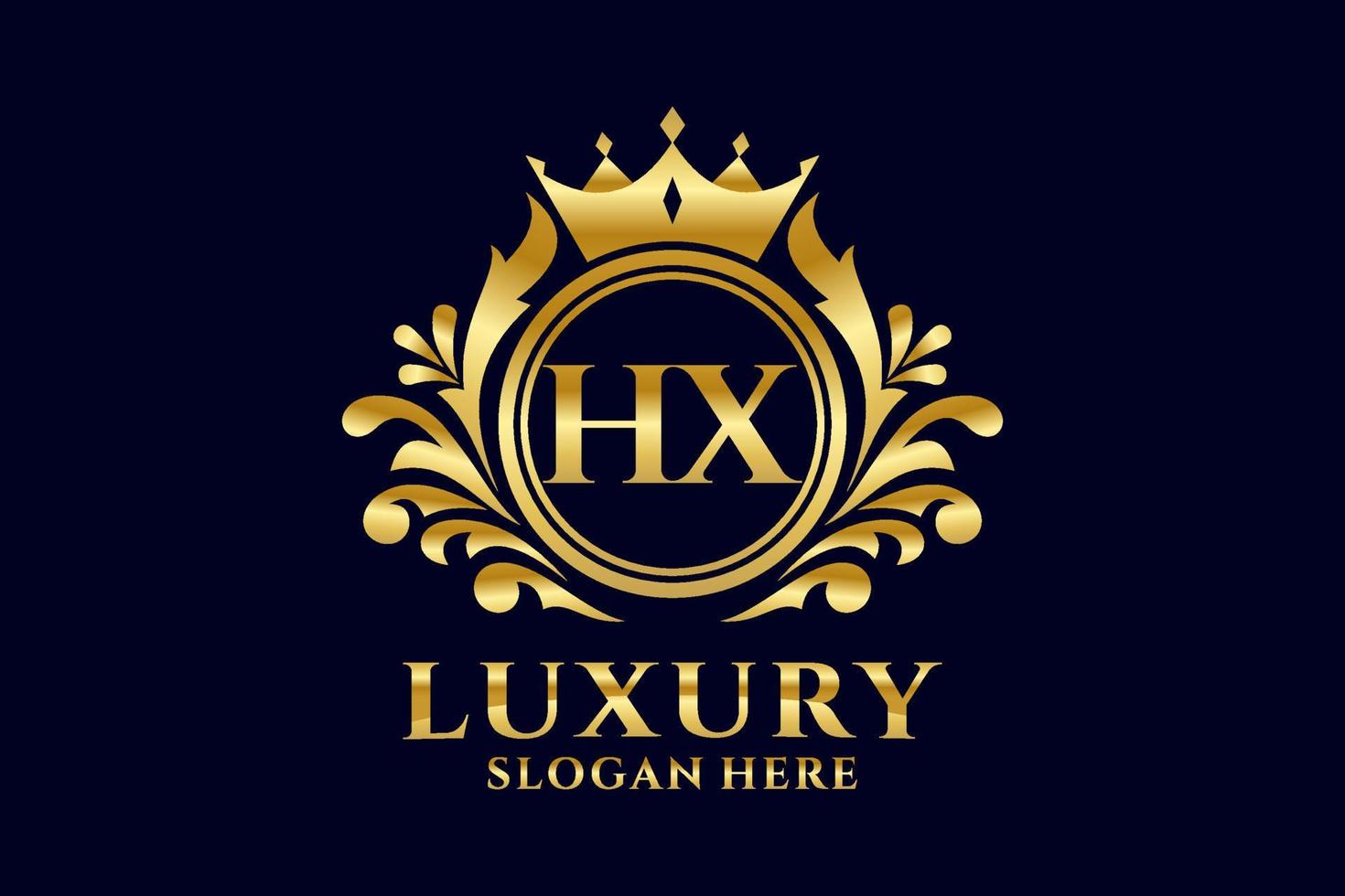 Initial HX Letter Royal Luxury Logo template in vector art for luxurious branding projects and other vector illustration.