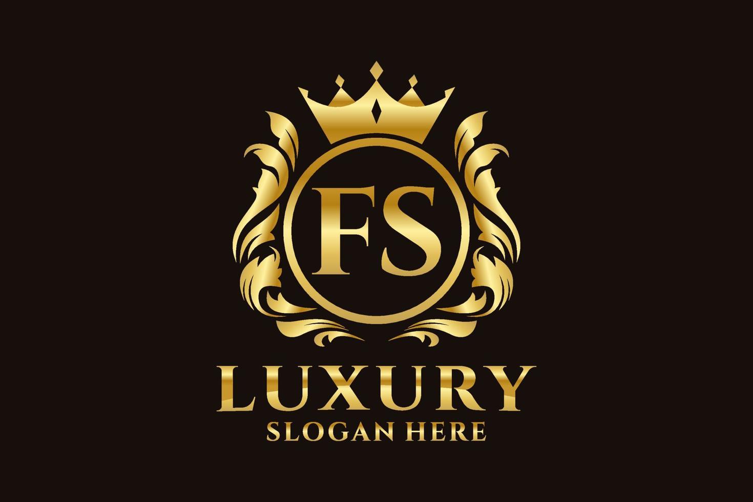 Initial FS Letter Royal Luxury Logo template in vector art for luxurious branding projects and other vector illustration.