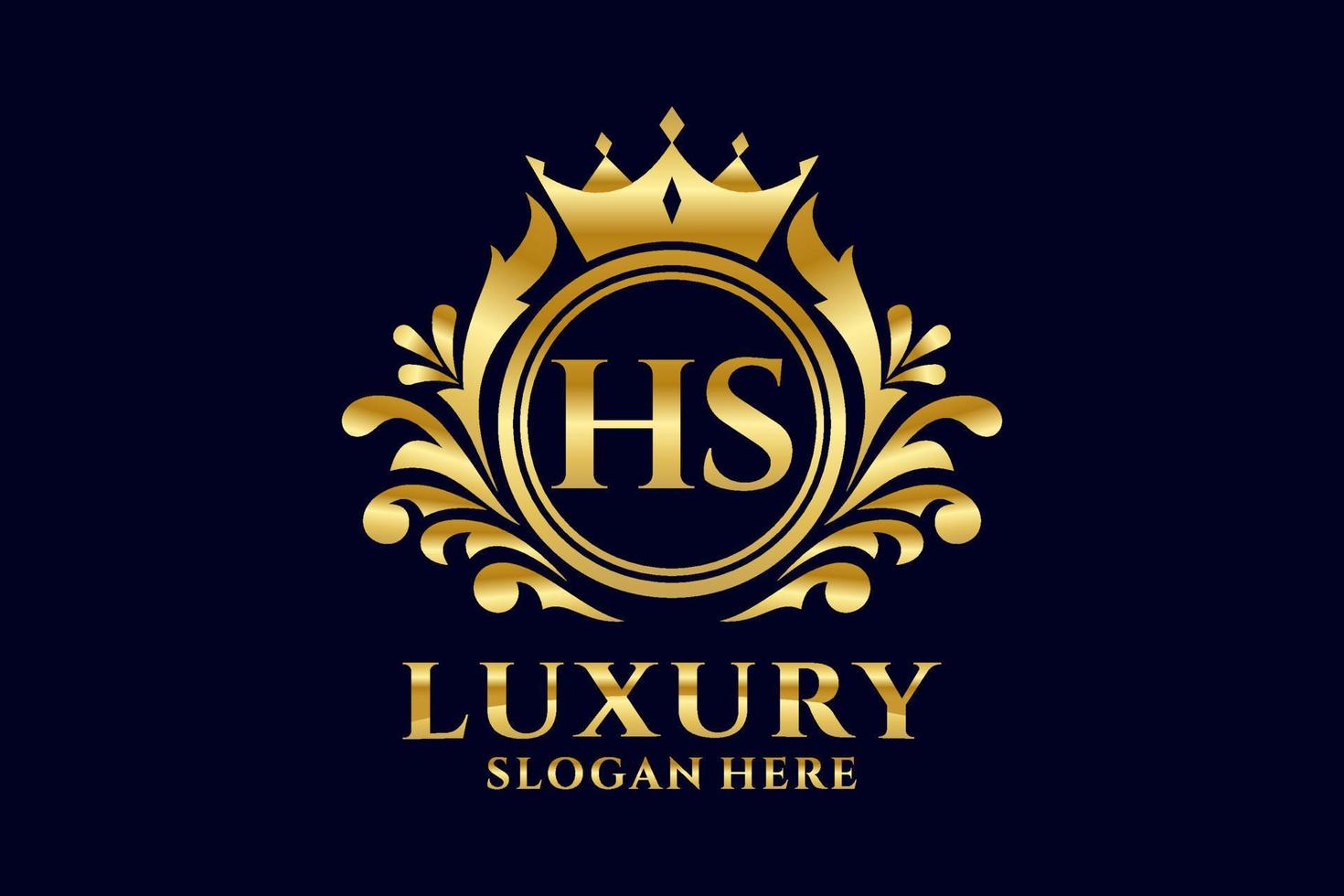 Initial HS Letter Royal Luxury Logo template in vector art for luxurious branding projects and other vector illustration.