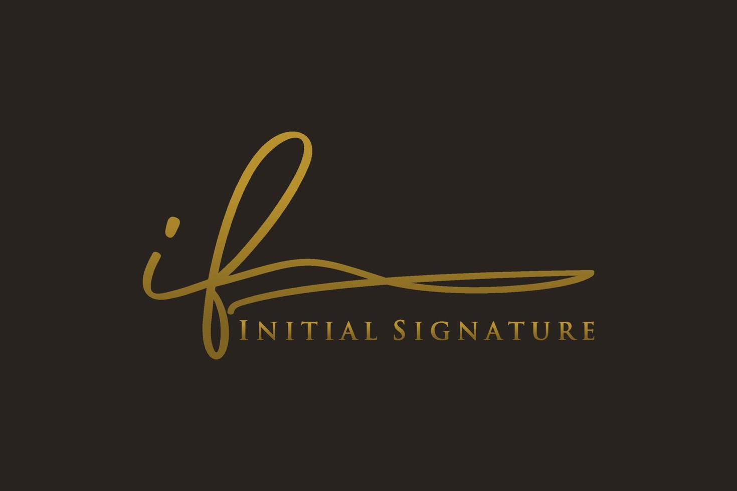 Initial IF Letter Signature Logo Template elegant design logo. Hand drawn Calligraphy lettering Vector illustration.