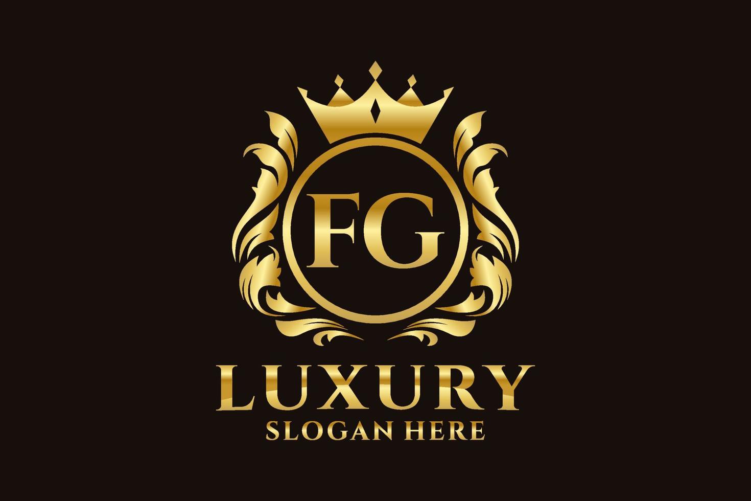 Initial FG Letter Royal Luxury Logo template in vector art for luxurious branding projects and other vector illustration.