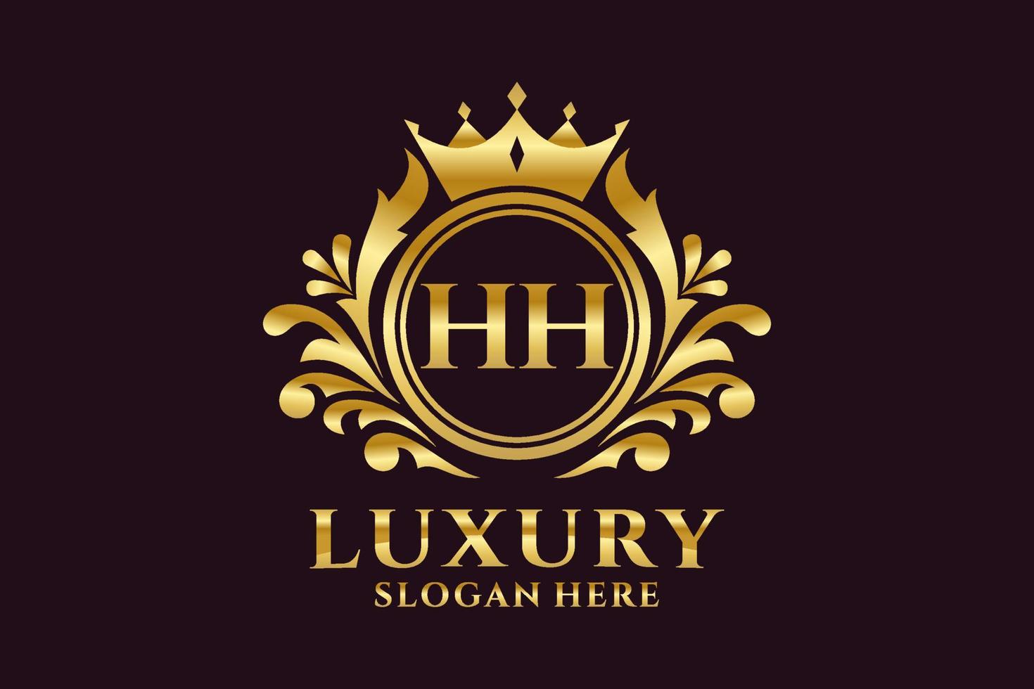 Initial HH Letter Royal Luxury Logo template in vector art for luxurious branding projects and other vector illustration.