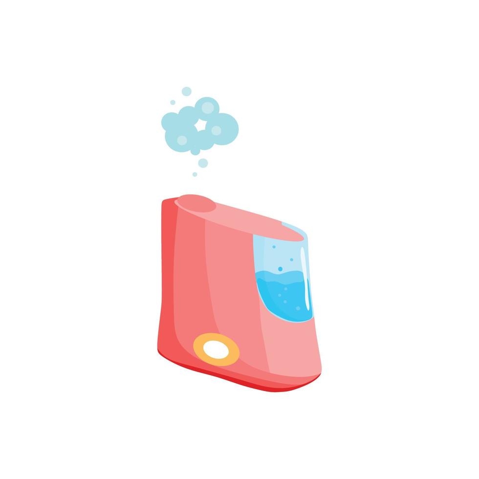 An air humidifier. A system for humidifying dry air in the room. Cartoon vector illustration.