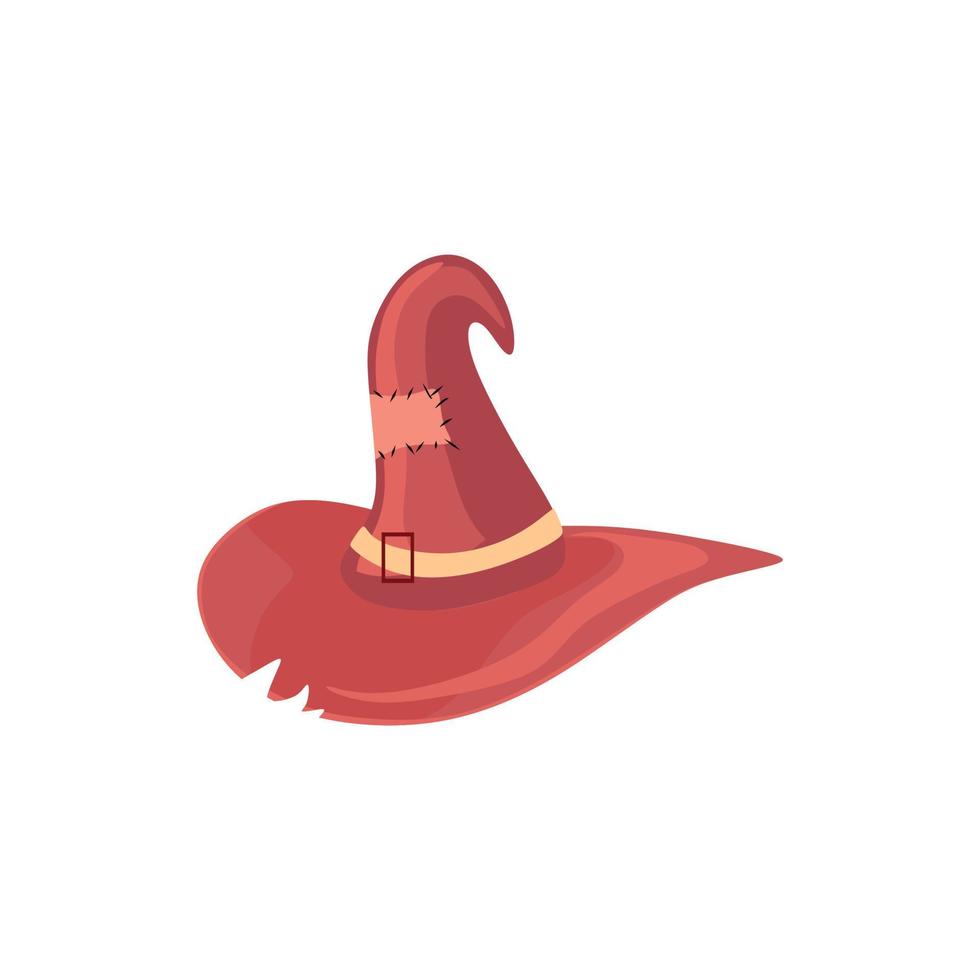 The witch's hat. Vector cartoon illustration.