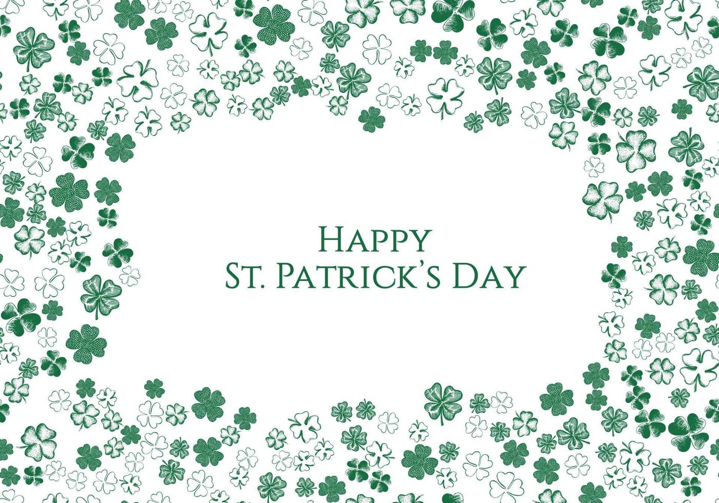 Happy Patrick's day. Clover set. Hand drawn illustration. vector