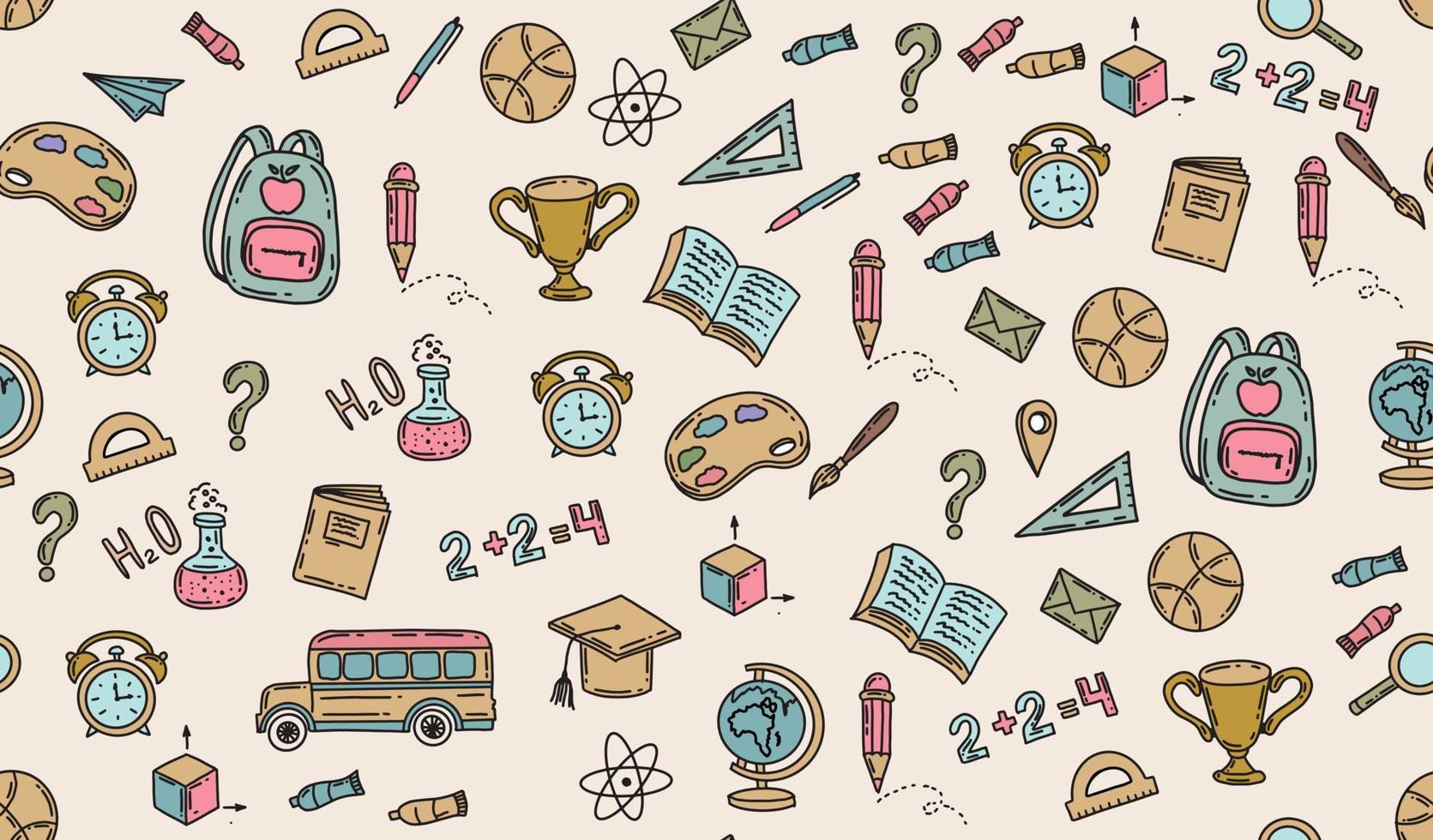 Adobe Illustrator ArtworkBack to School pattern, vector. vector