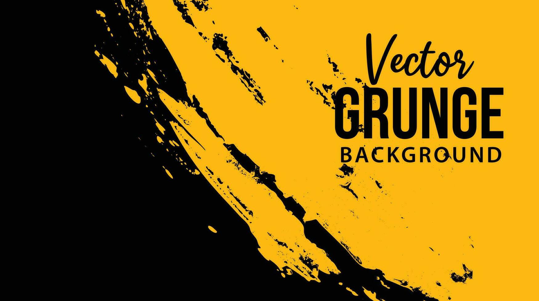 Paint yellow and black grunge texture background vector