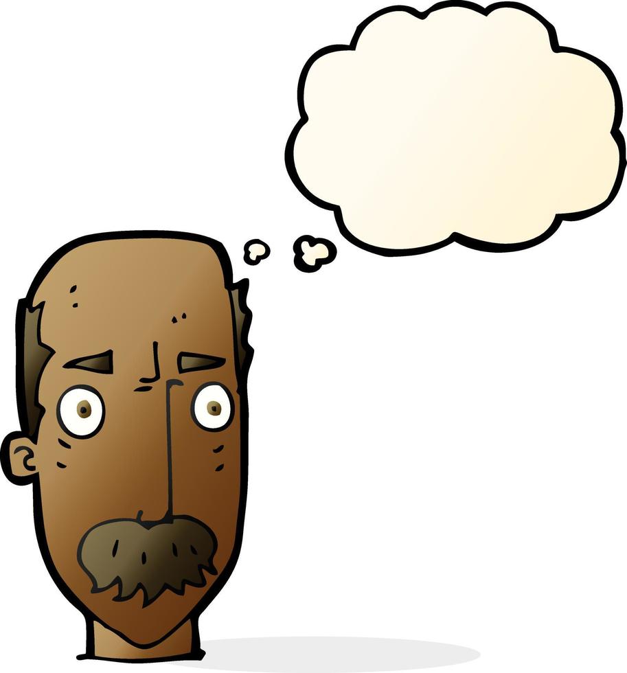 cartoon annoyed old man with thought bubble vector