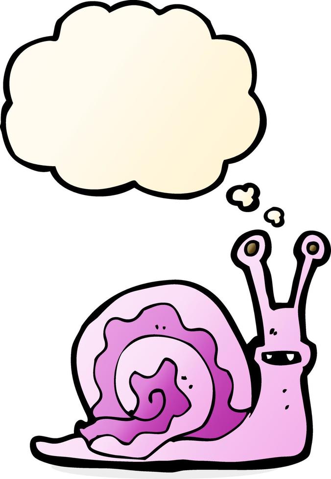 cartoon snail with thought bubble vector