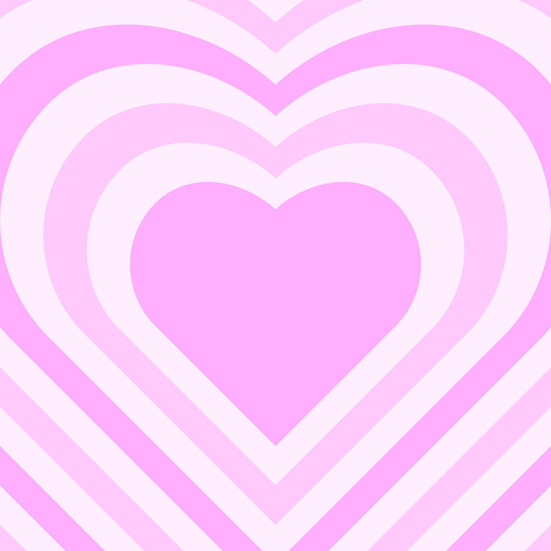 Pink aesthetic hearts background. Heart shaped concentric stripes