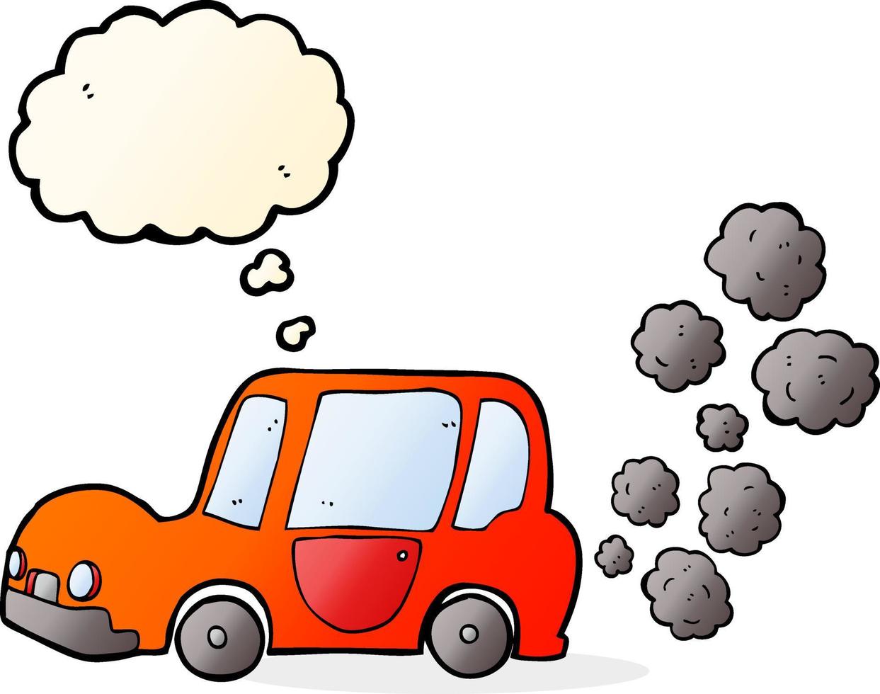 cartoon car with thought bubble vector
