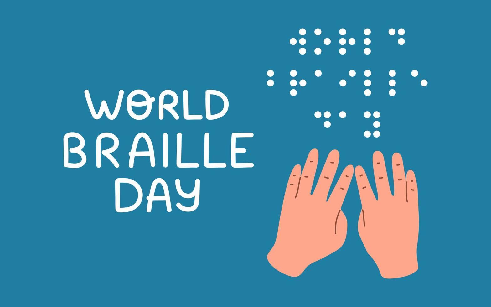 World Braille Day sign, message written in Braille alphabet. Vector graphic illustration