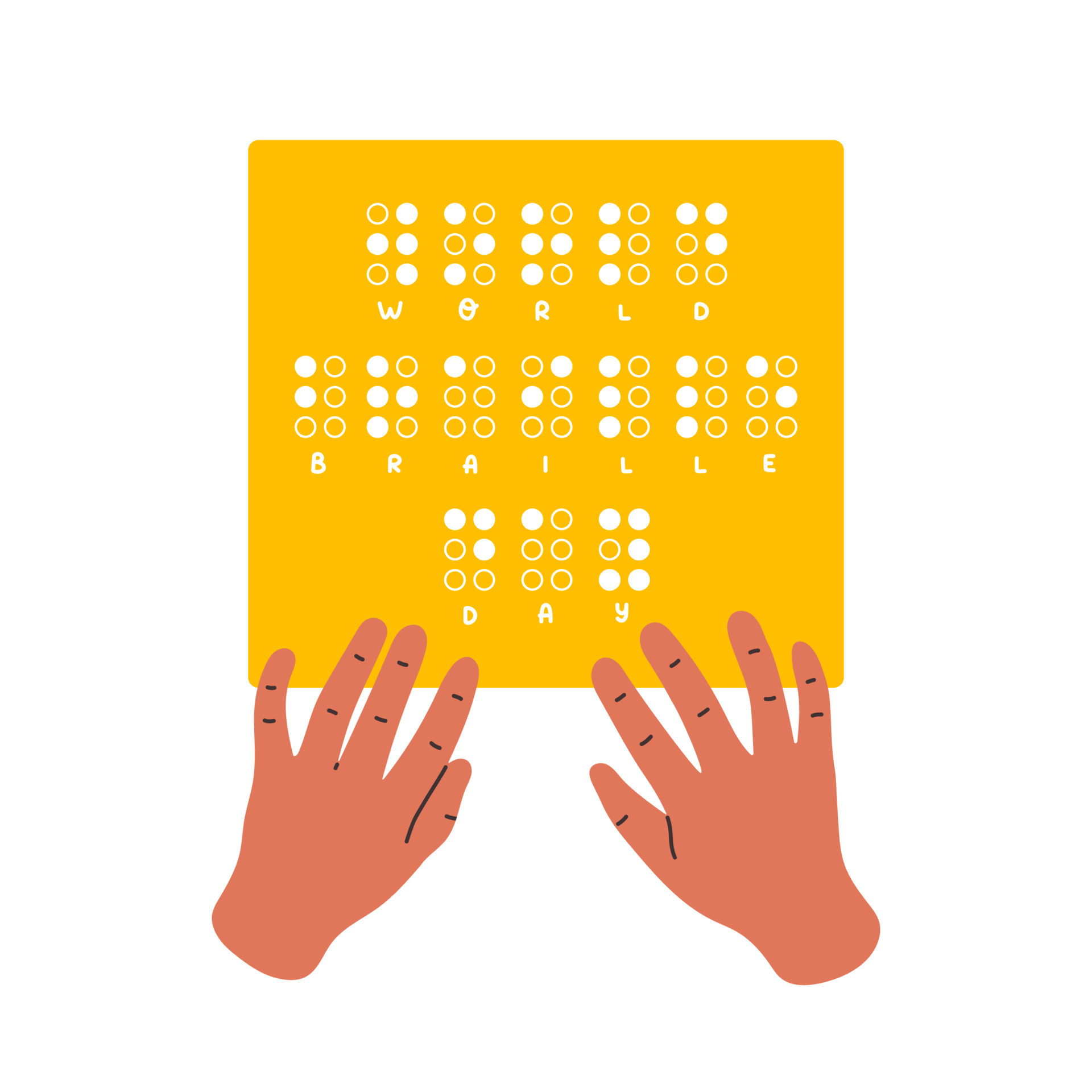 World Braille Day sign, message written in Braille alphabet. Vector