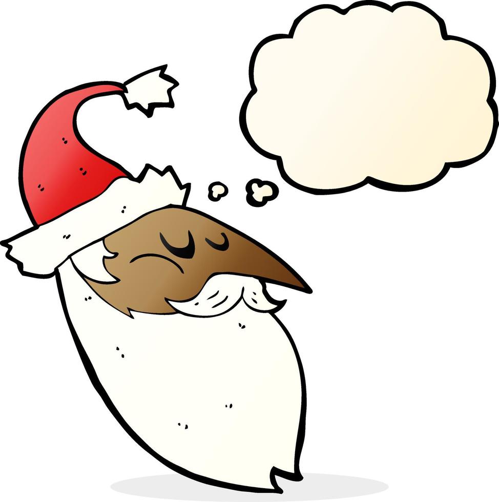 cartoon santa face with thought bubble vector