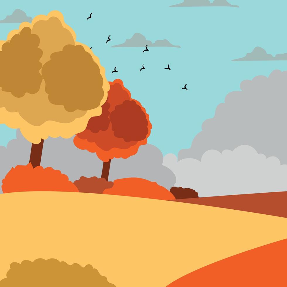 Autumn landscape.Autumn background. Vector illustration