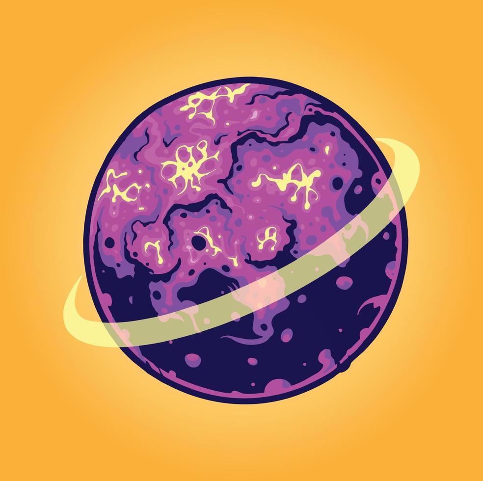 Saturn planetary space ring illustration vector