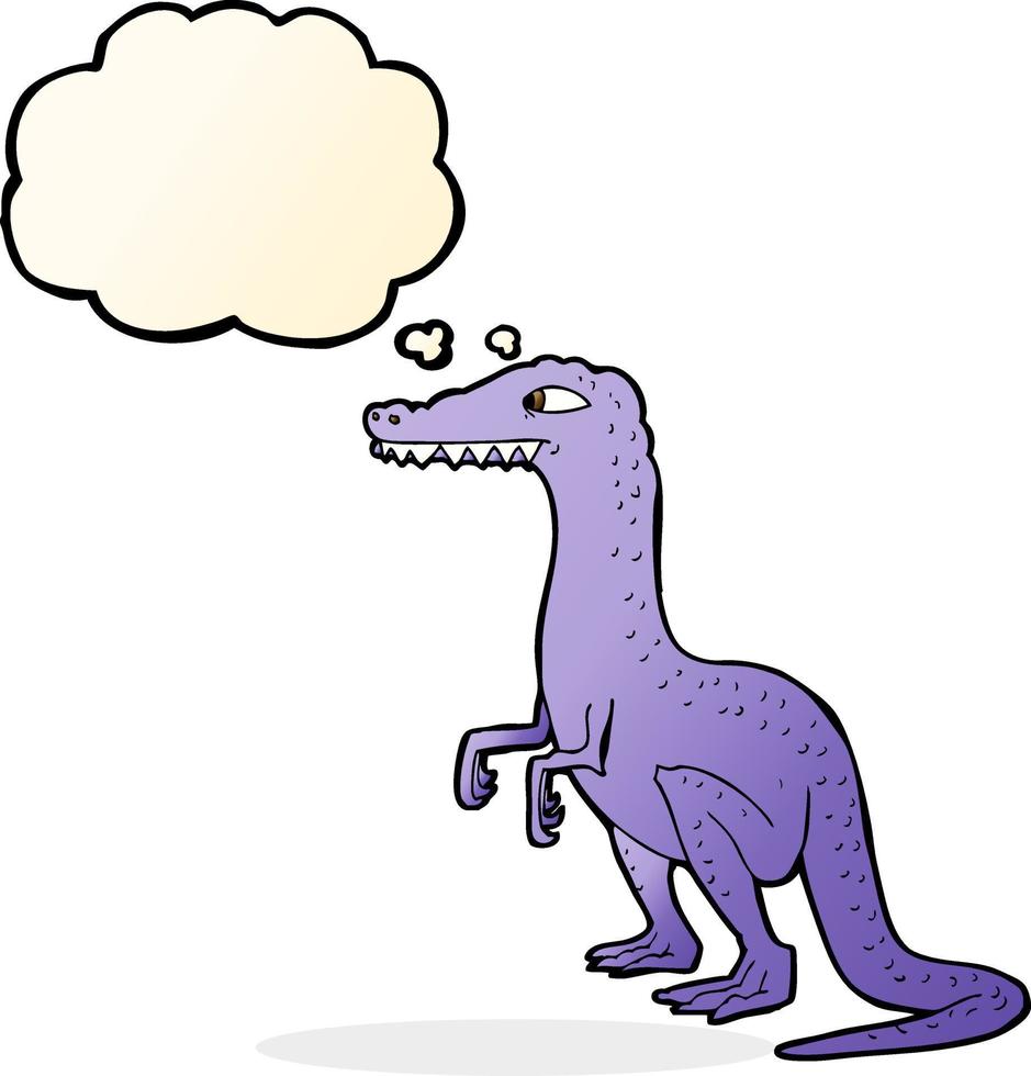 cartoon dinosaur with thought bubble vector