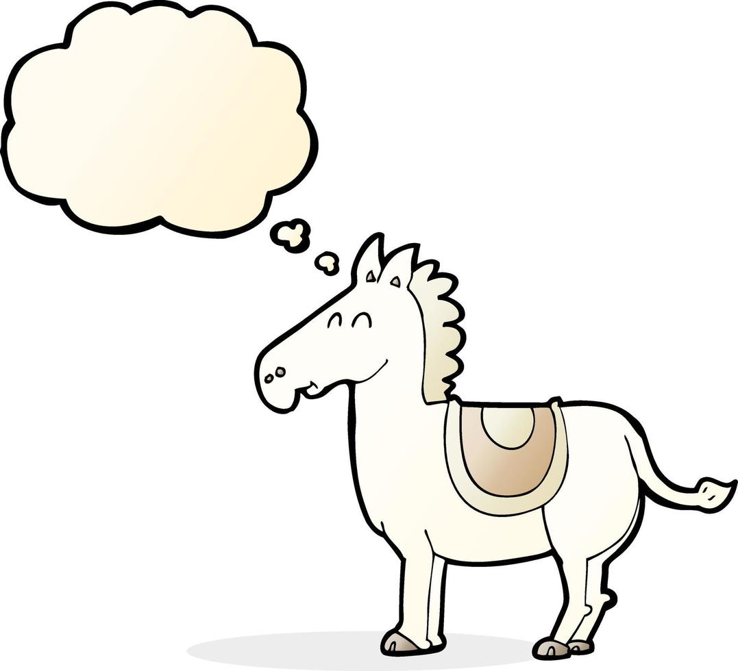 cartoon donkey with thought bubble vector
