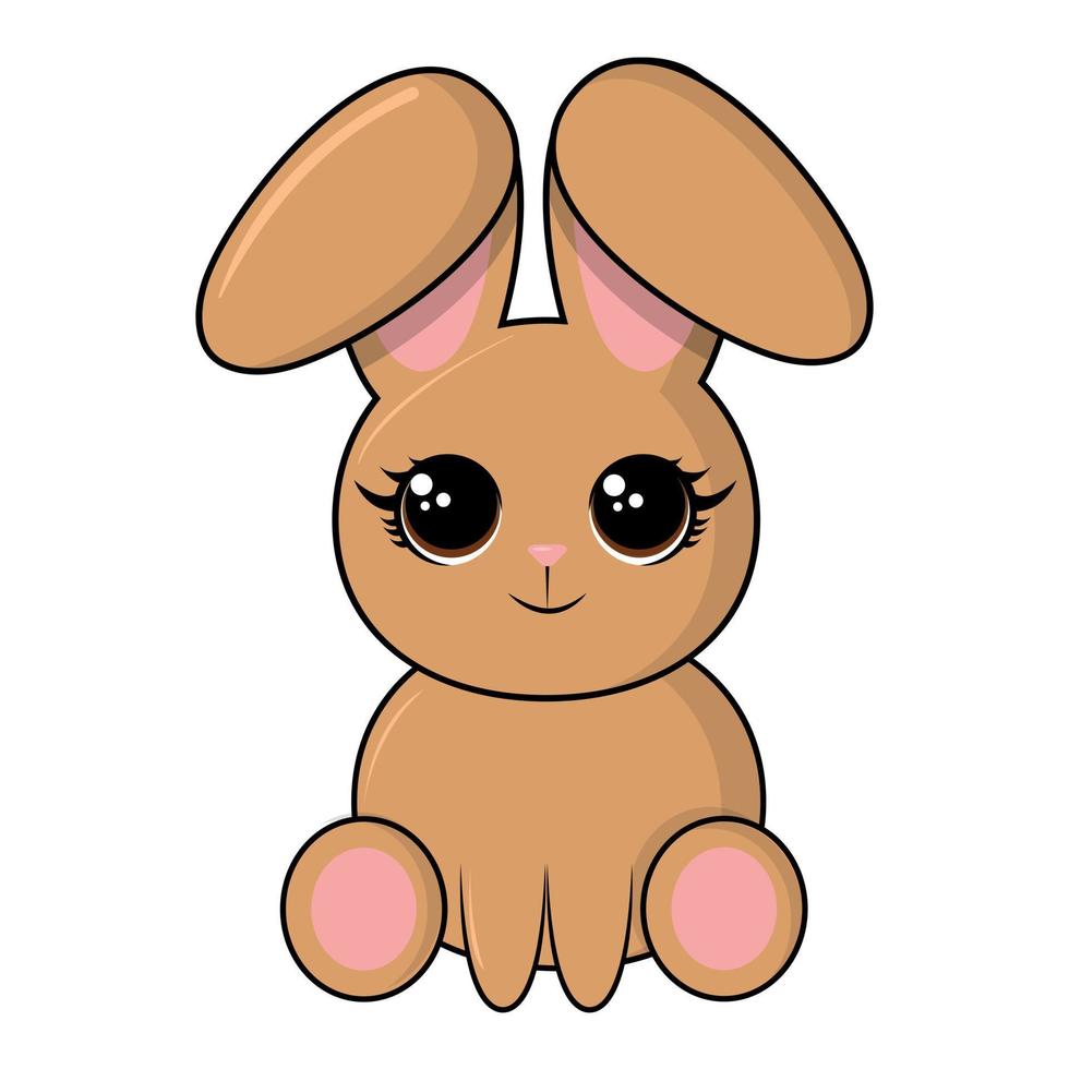 Cute bunny. Cute cartoon animal character design. Vector Illustration