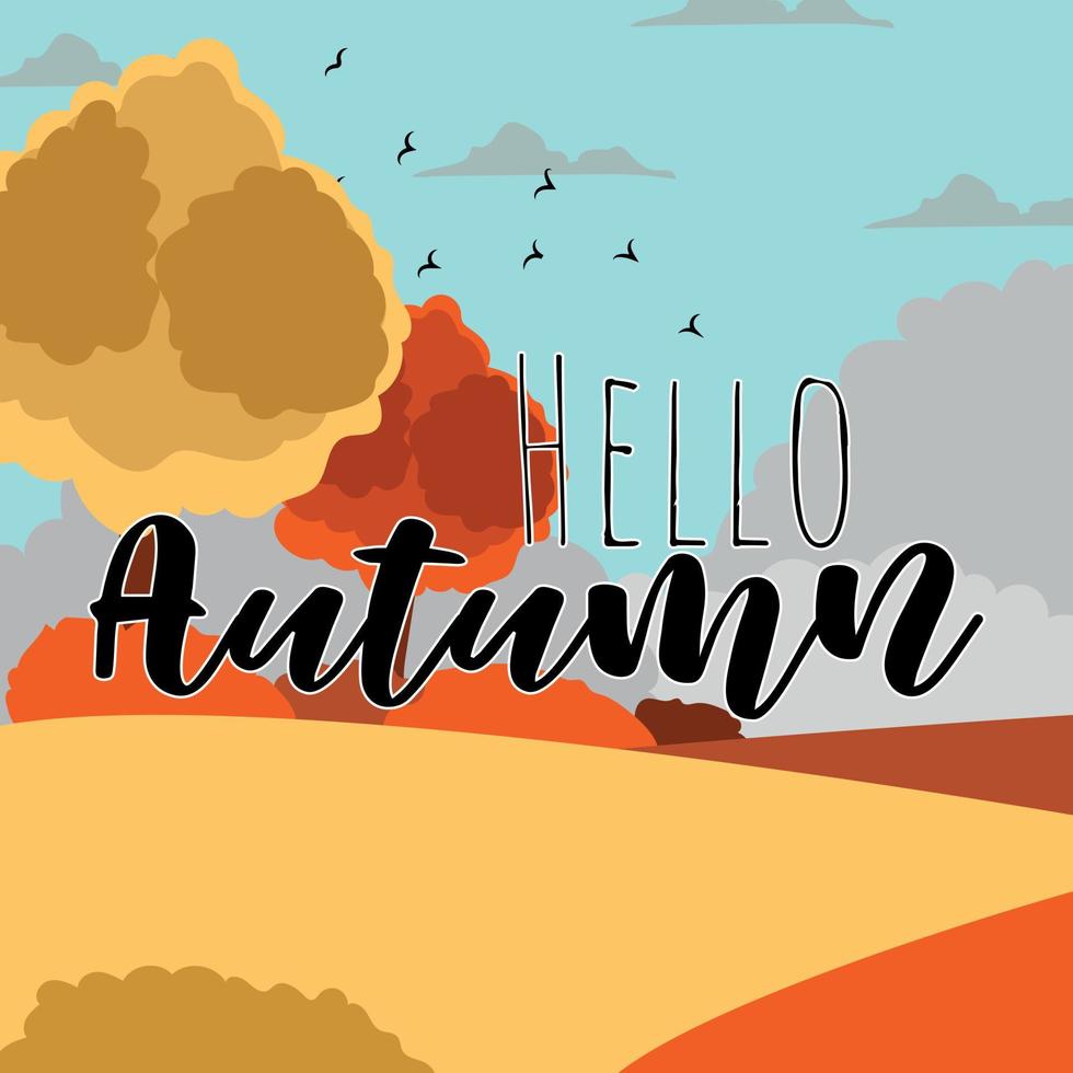 paisaje de otoño.fondo de otoño. ilustración vectorial vector