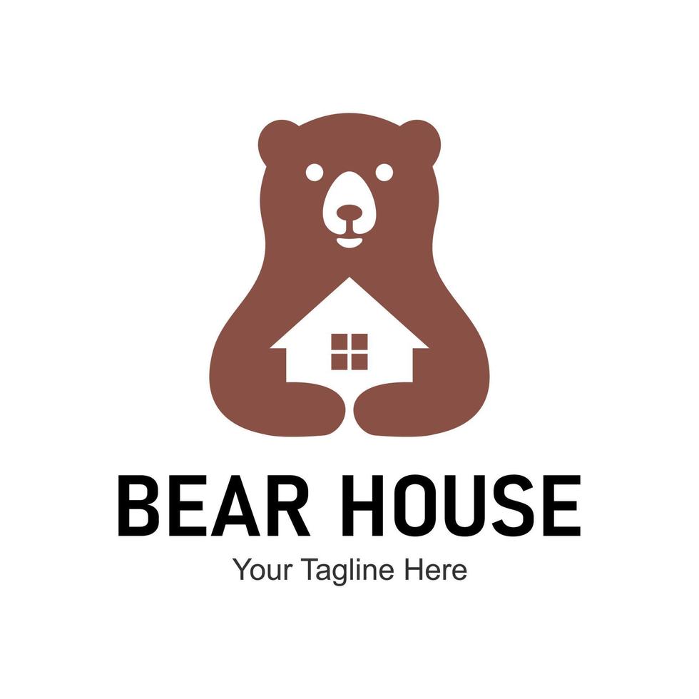 bear house logo vector