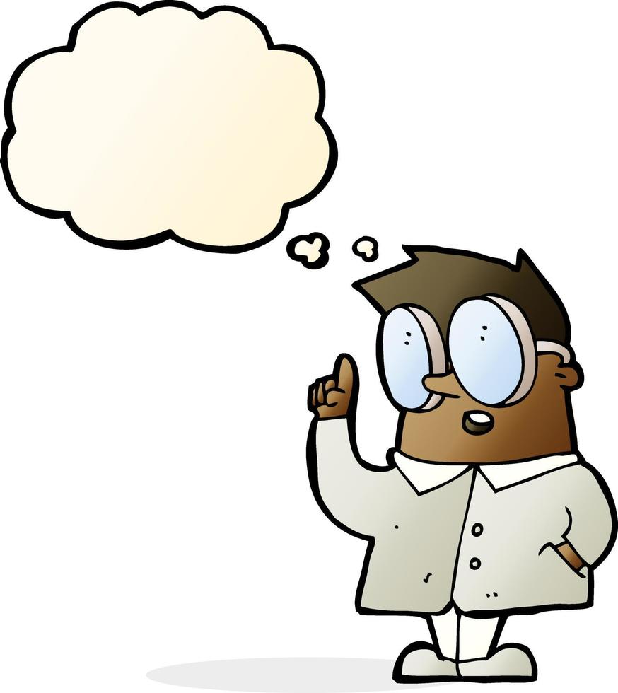 cartoon scientist with thought bubble vector