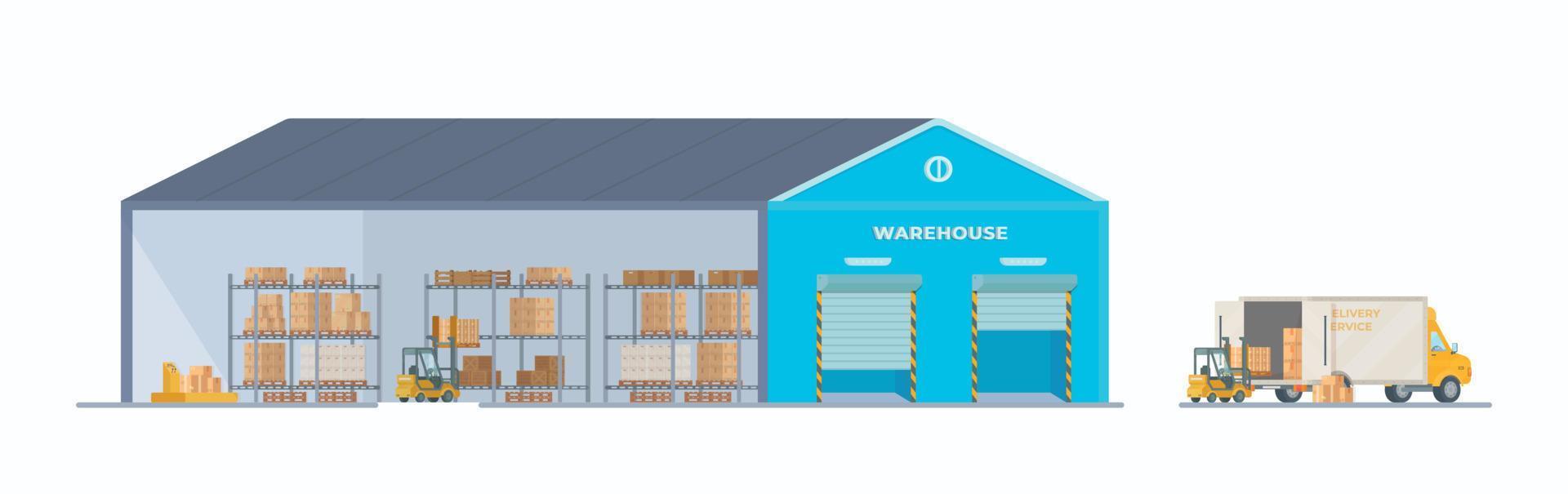 Vector illustration of parcels. Order warehouse. Boxes are ready to ship. Flat style drawing.Werehouse.