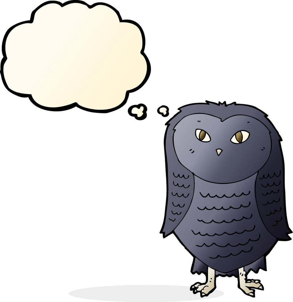 cartoon owl with thought bubble vector