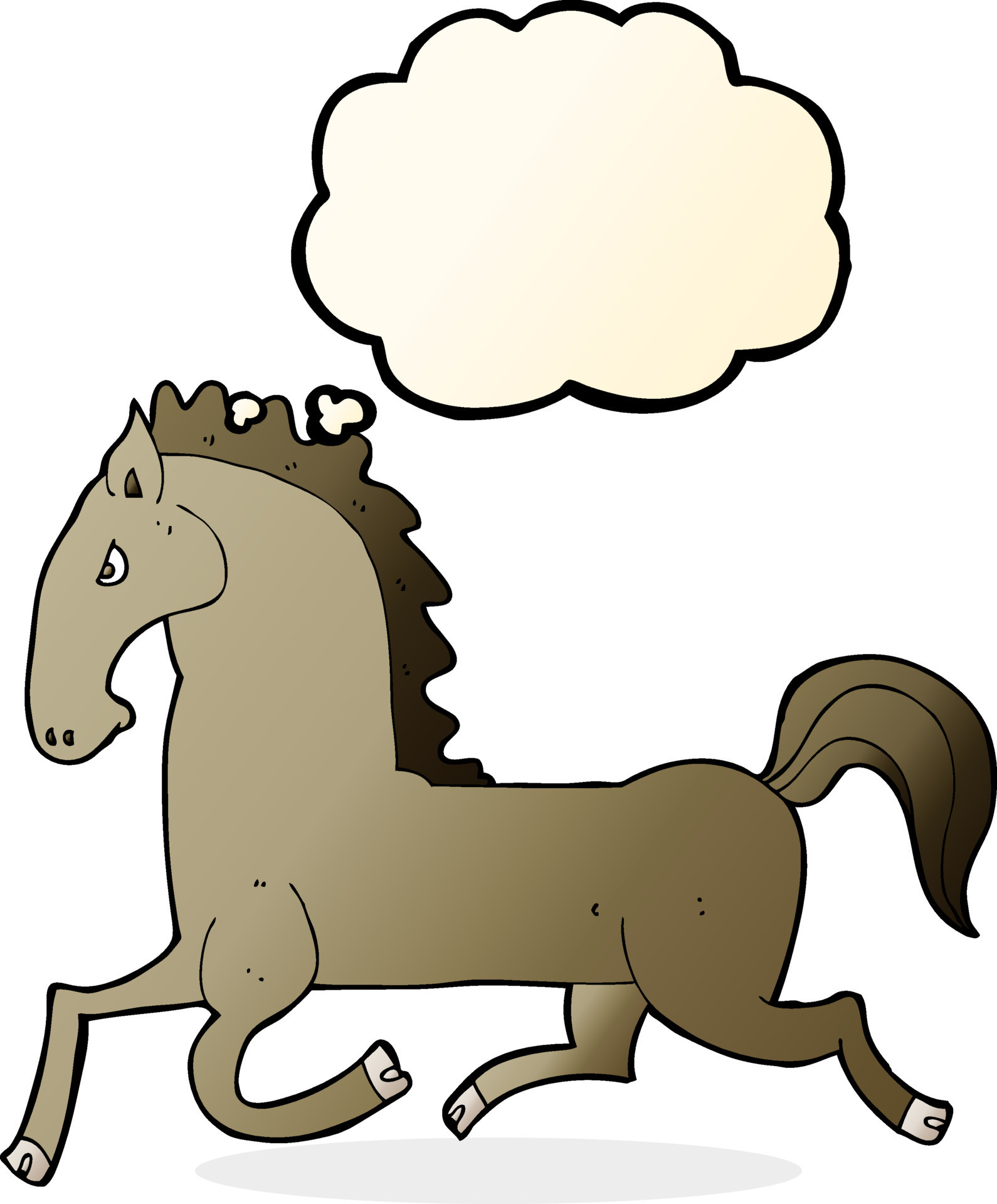 cartoon running horse with thought bubble 12325208 Vector Art at Vecteezy