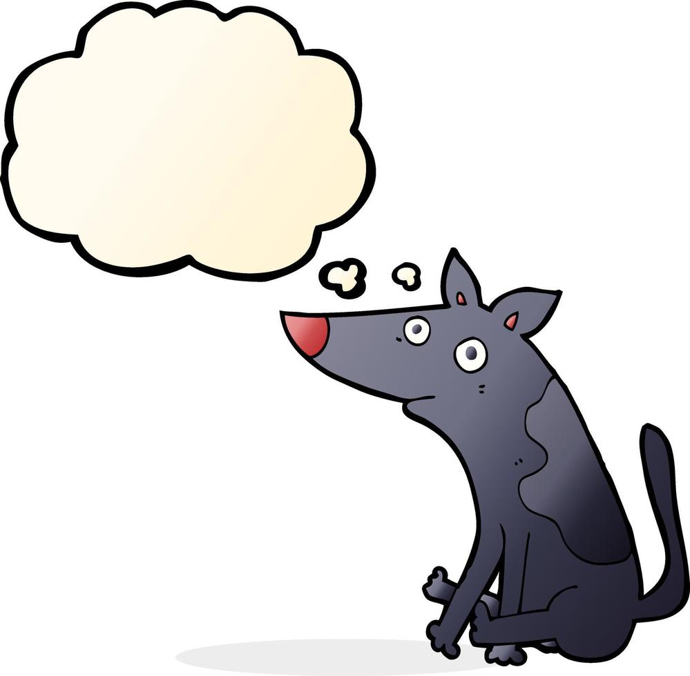 cartoon dog with thought bubble vector