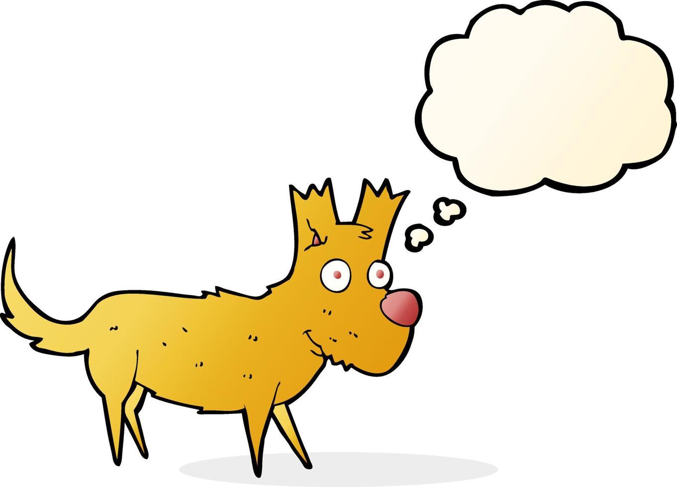 cartoon cute little dog with thought bubble vector