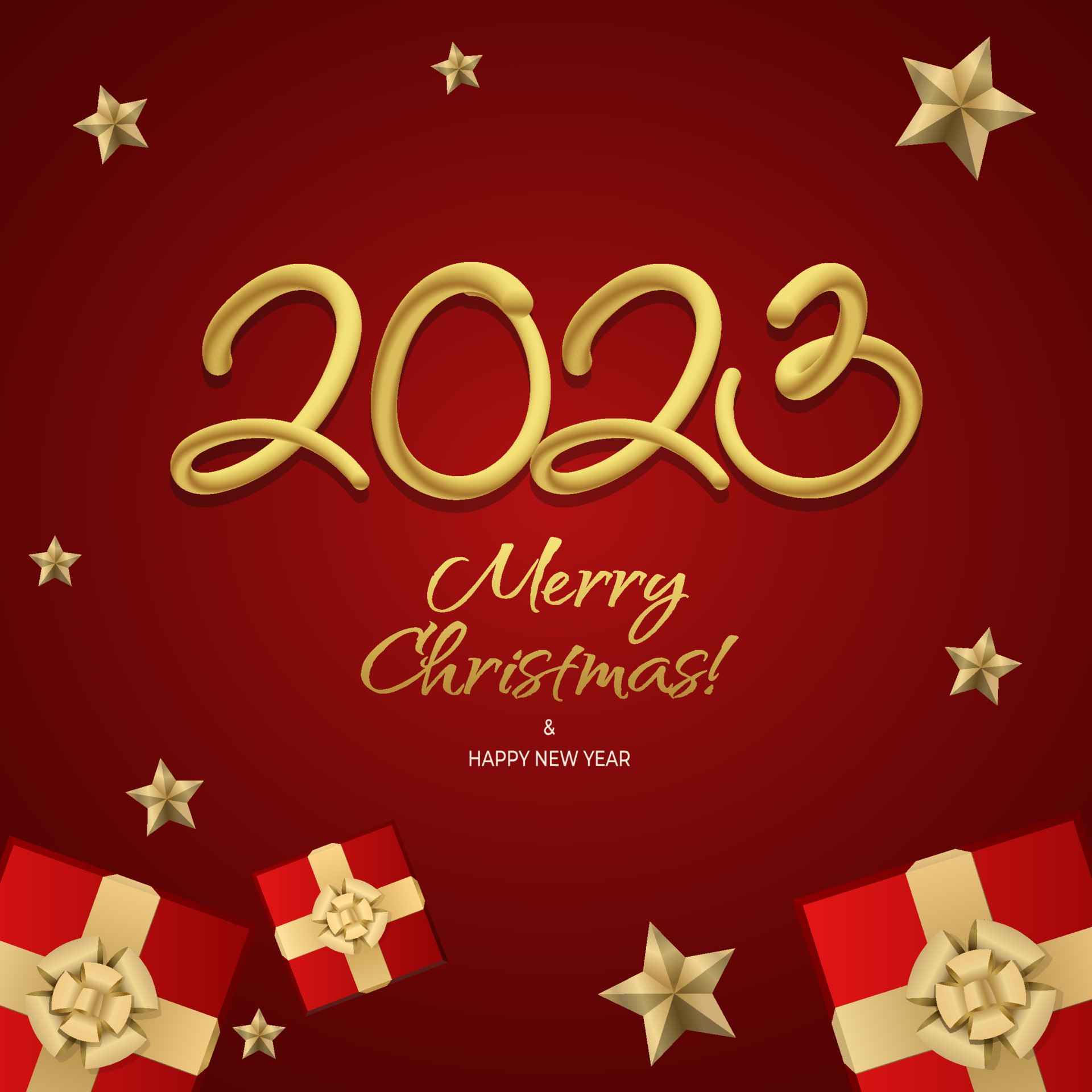 Happy New Year 2023 Greeting Vector Templates Merry Christmas Design Greeting Text With