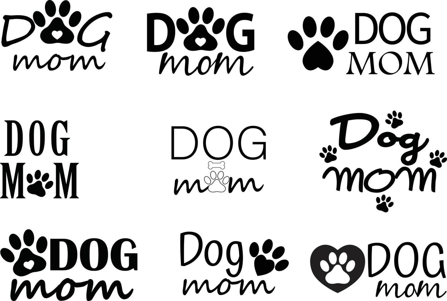 cita de mamá perro sobre fondo blanco. estilo de letras madre de caligrafía de perrito. estilo plano vector