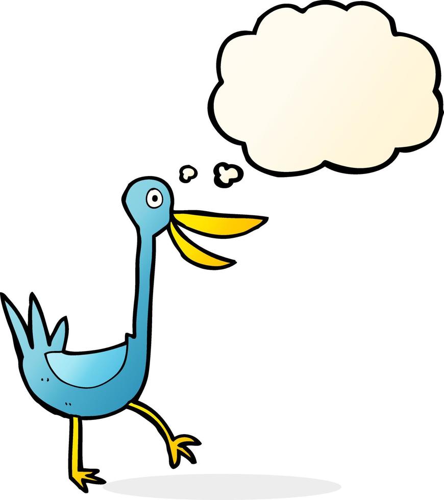 funny cartoon duck with thought bubble vector