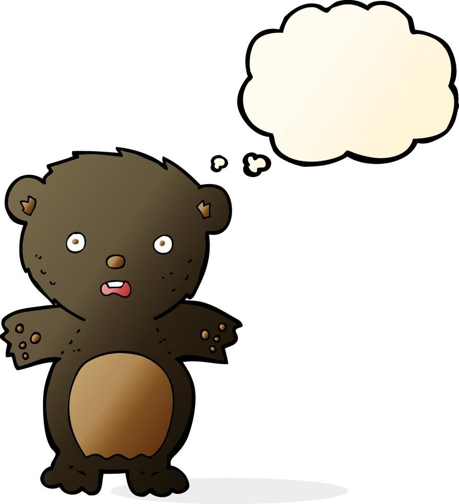 dibujos animados de oso negro asustado con burbuja de pensamiento 12325681  Vector en Vecteezy