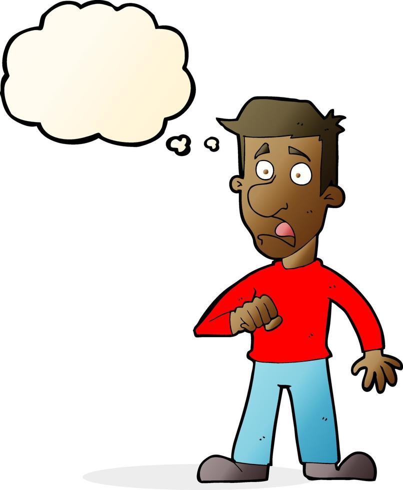 caricatura, sorprendido, hombre, con, burbuja del pensamiento 12325723  Vector en Vecteezy