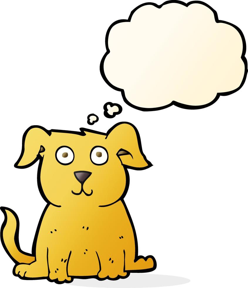 cartoon happy dog with thought bubble vector