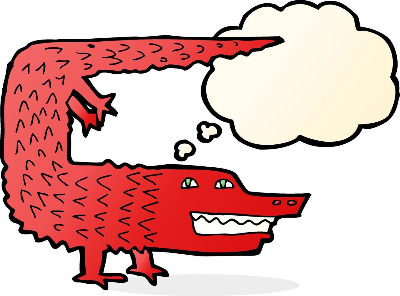 cartoon crocodile with thought bubble vector