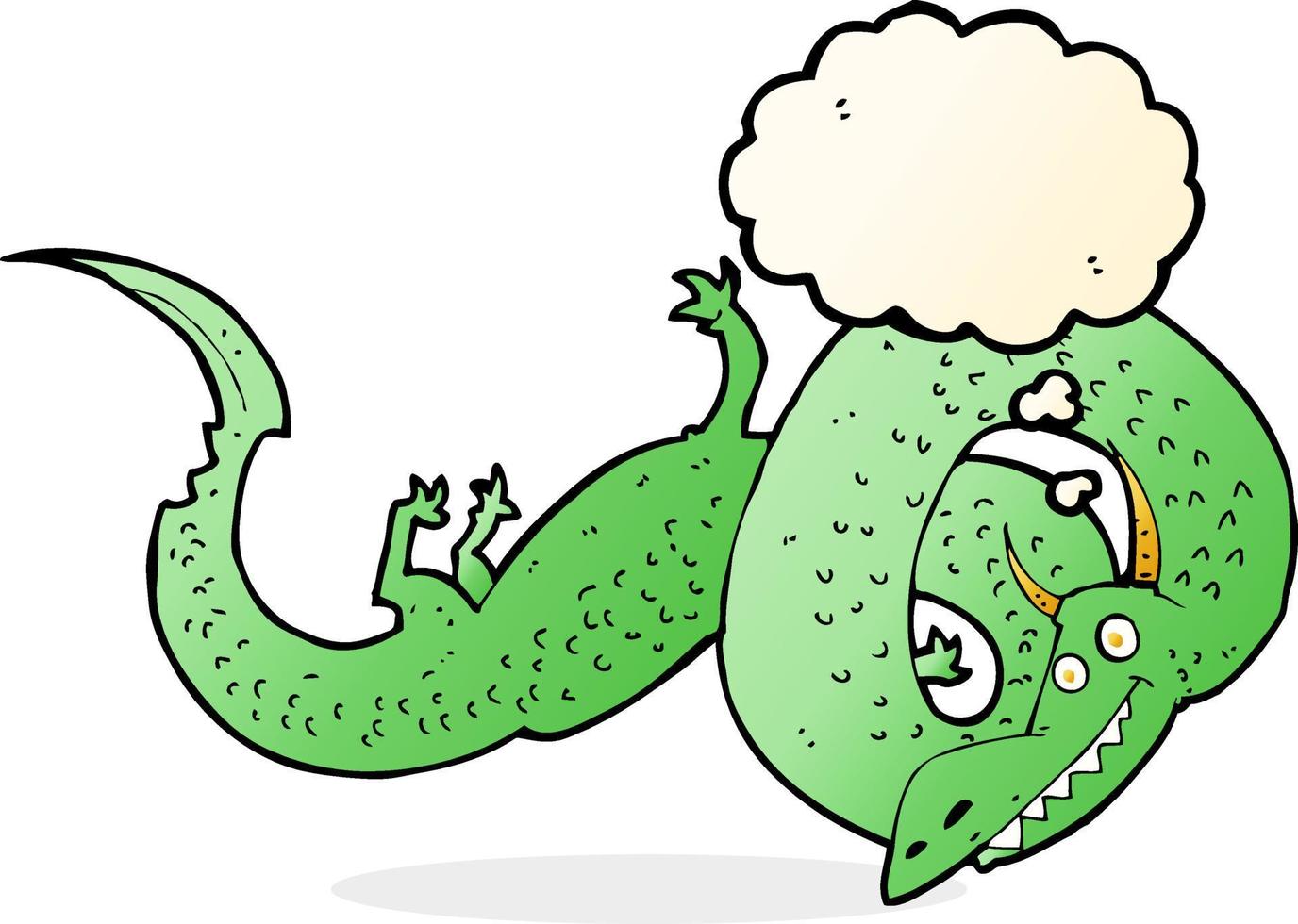 cartoon chinese dragon with thought bubble vector